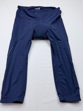 Baleaf Women Navy Blue Padded Cycling pants with Reflective Accents